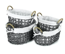 Gray Oval Basket With Linen Liner 9 Gray Oval Basket With Linen Liner -Cuisinart Store 810601801 810601802 810601803 8106018014