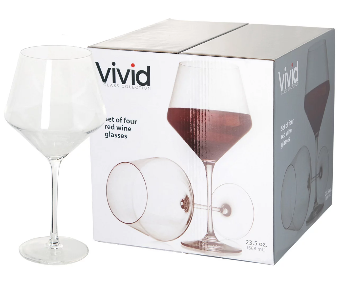 Vivid Red Wine 4-Piece Glassware Set 1 Vivid Red Wine 4-Piece Glassware Set