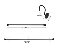Black Adjustable Shower Rod & Hook Set -Cuisinart Store 810602166 A0 6