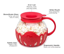 Ecolution Micro-Pop Red Microwave Popcorn Popper, 3 Quarts -Cuisinart Store 810602464 A7 5