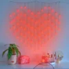 Red Heart Shape Curtain LED Light Set, 76 Lights
