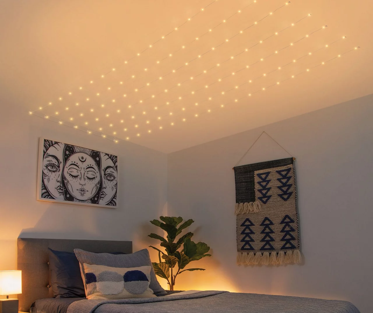 Warm White LED 7-Strand Ceiling Curtain Lights 2 Warm White LED 7-Strand Ceiling Curtain Lights - Image 2