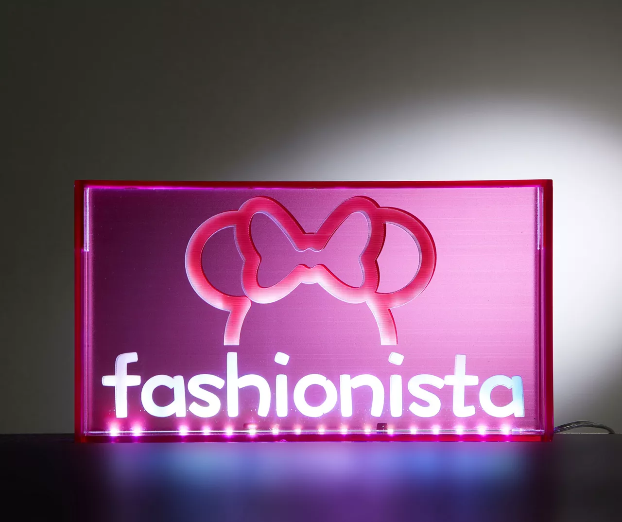 "Fashionista" Pink Minnie Mouse Neon Lamp 2 "Fashionista" Pink Minnie Mouse Neon Lamp - Image 2
