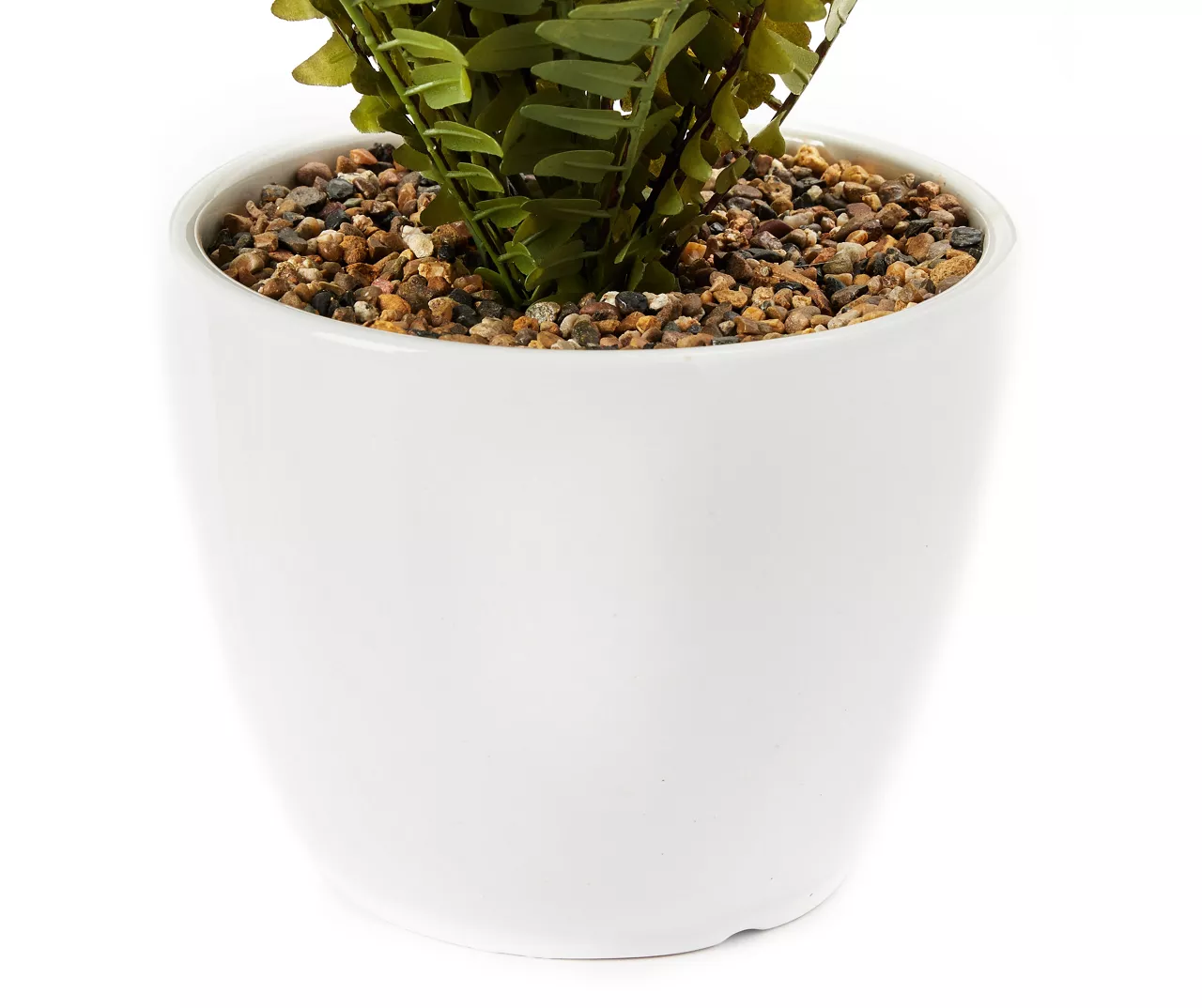 Artificial Fern In White Round Ceramic Pot 2 Artificial Fern In White Round Ceramic Pot - Image 2