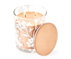 Sandalwood Fig 2-Wick Floral Glass Candle, 16 Oz. -Cuisinart Store 810604230 A8 2