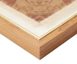 Brown Medallion Frayed Edge Linen Framed Wall Art, (16" X 16") -Cuisinart Store 810604305 A8 1