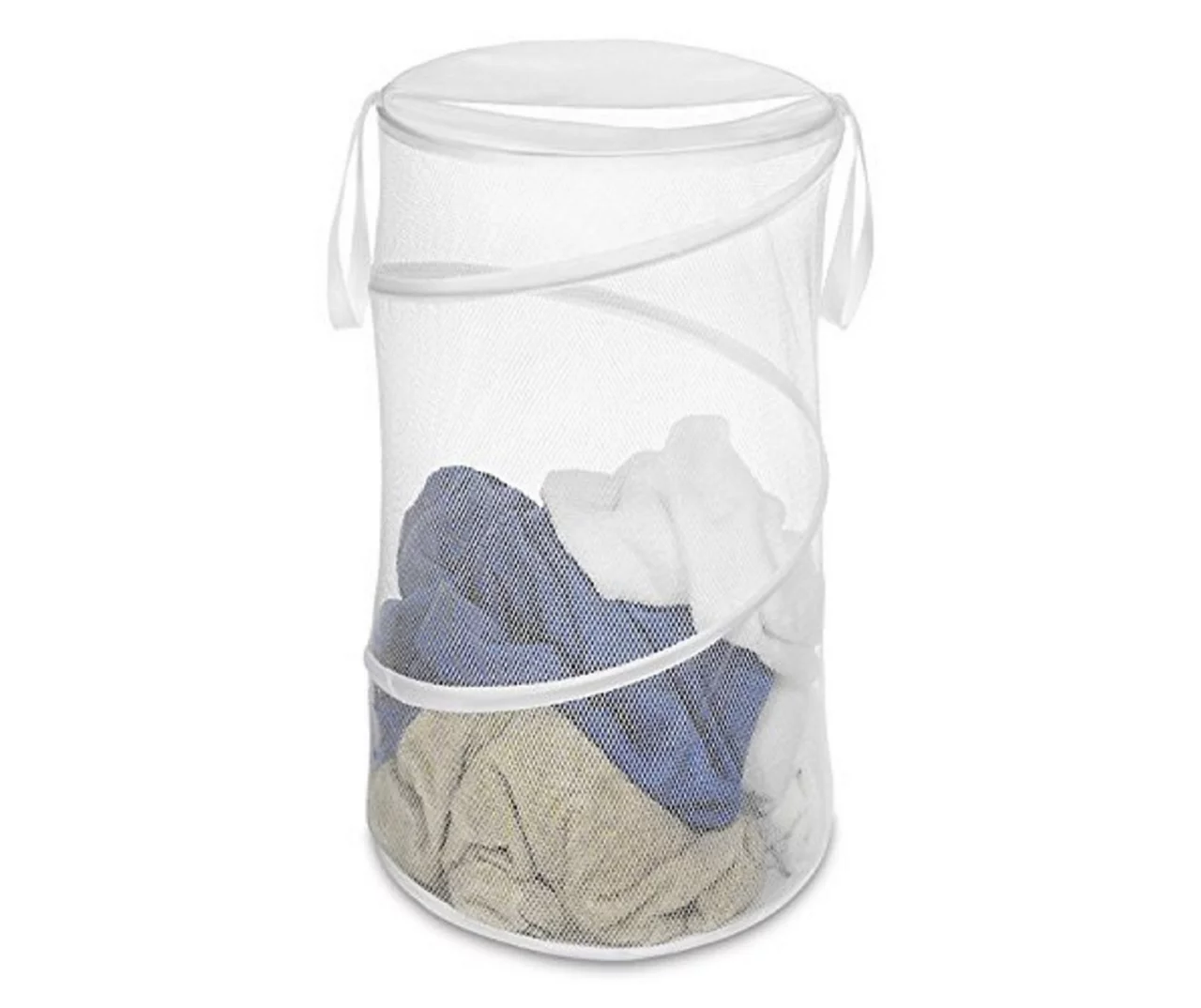 White Pop-Up Round Laundry Hamper 1 White Pop-Up Round Laundry Hamper