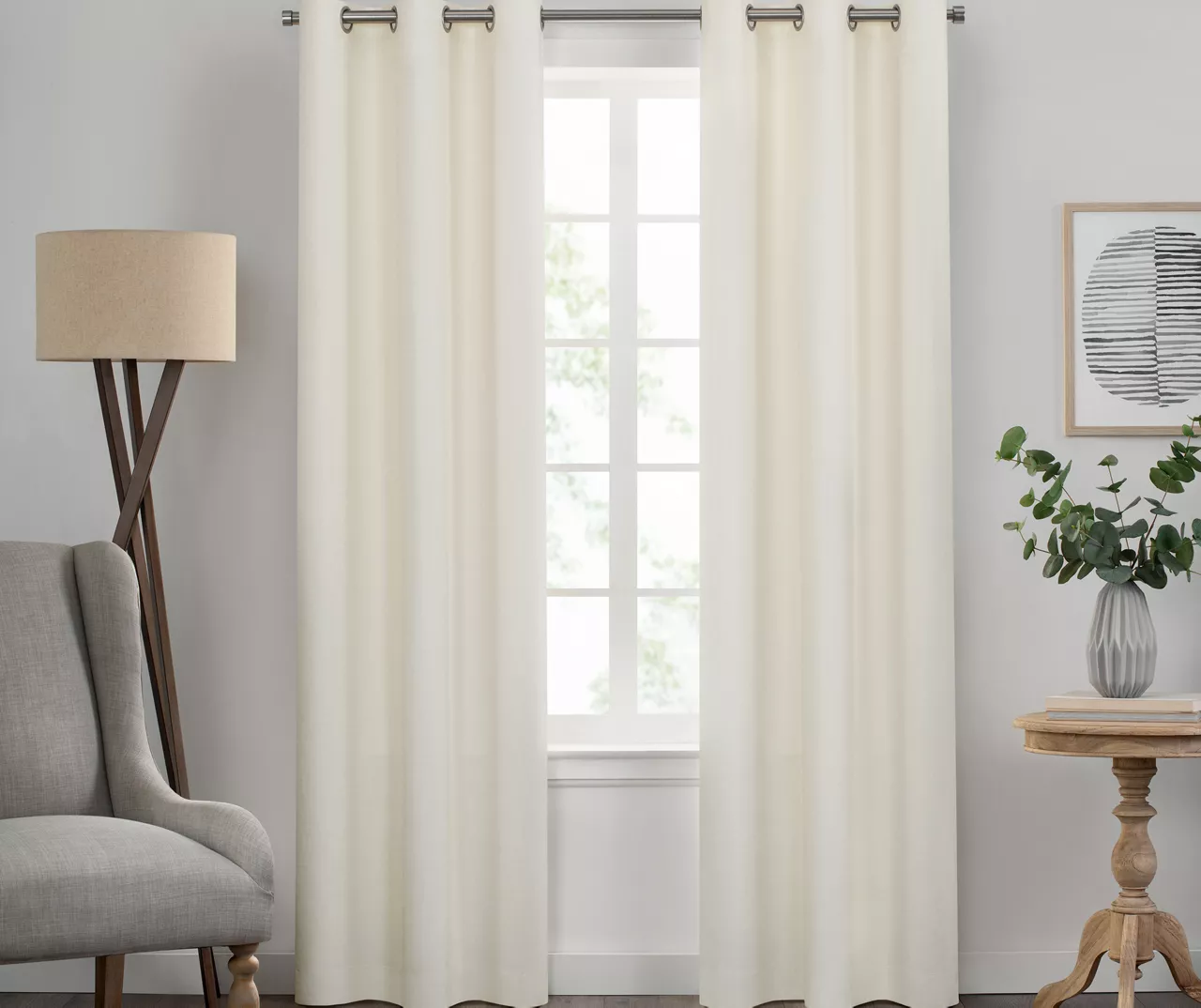 Kendall Ivory Blackout Grommet Curtain Panel, (63") 1 Kendall Ivory Blackout Grommet Curtain Panel, (63")