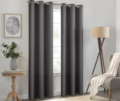 Kendall Charcoal Blackout Grommet Curtain Panel, (84")