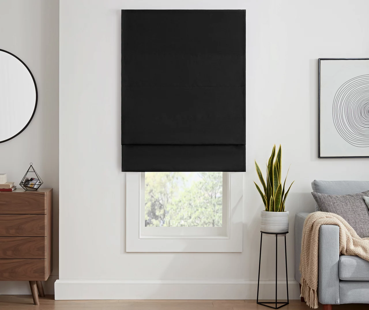 Eclipse Kylie Black Blackout Roman Shade 1 Eclipse Kylie Black Blackout Roman Shade