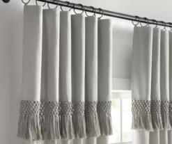 Lucinda Gray Light-Filtering Ring-Top Valance, (95") -Cuisinart Store 810605636 810605637 810605638 810605639 A8 5 1