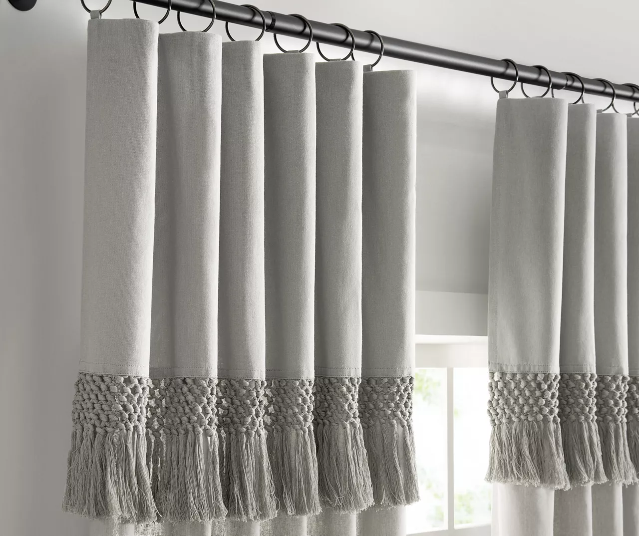 Lucinda Gray Light-Filtering Ring-Top Valance, (84") 5 Lucinda Gray Light-Filtering Ring-Top Valance, (84") - Image 5