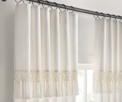 Lucinda Ivory Light-Filtering Ring-Top Valance, (95") -Cuisinart Store 810605640 810605641 810605642 810605643 A8 5 2