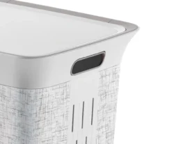 Curver White Printed Tweed Pattern Laundry Hamper With Lid 8 Curver White Printed Tweed Pattern Laundry Hamper With Lid -Cuisinart Store 810605877 A8 4