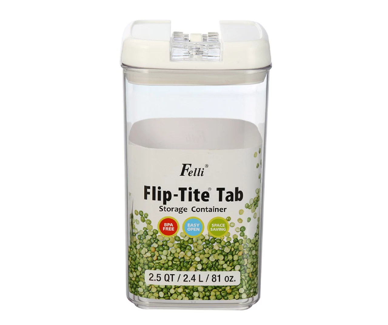 Felli Flip-Tite Tab Storage Container, 2.5 Qt. 1 Felli Flip-Tite Tab Storage Container, 2.5 Qt.