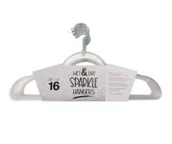Clear Glitter Hangers, 16-Pack