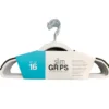 White Slim Grips Hangers, 16-Pack