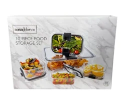 Casa Blanco Clear 10-Piece Plastic Food Storage Set