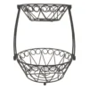 Black 2-Tier Lattice Wire Fruit Bowl