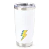 White Lightning Bolt Stainless Steel Tumbler, 20 Oz.