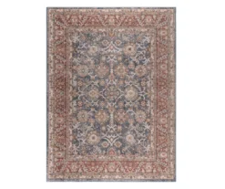Caitlyn Blue & Red Persian Ornamental Bordered Area Rug
