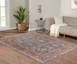 Caitlyn Blue & Red Persian Ornamental Bordered Area Rug -Cuisinart Store 810608527 810608555 810608556 A1 2