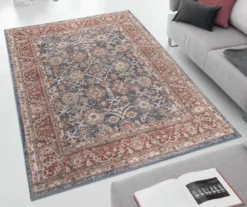 Caitlyn Blue & Red Persian Ornamental Bordered Area Rug -Cuisinart Store 810608527 810608555 810608556 A1 3