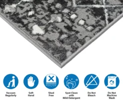 Jessica Charcoal & White Moroccan Geo Area Rug, (3' X 8') -Cuisinart Store 810608544 D0 12 1