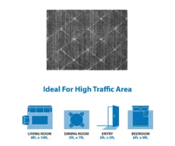 Sophie Talas Gray & Cream Trellis Area Rug, (3' X 5') -Cuisinart Store 810608567 810608568 810608569 810608570 B0 13