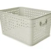 Gray Pumice Dot-Cutout Storage Basket, (22")