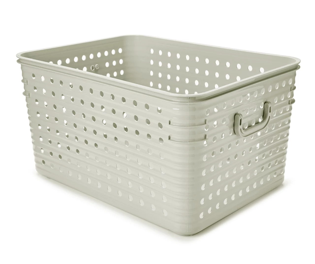 Gray Pumice Dot-Cutout Storage Basket, (22") 1 Gray Pumice Dot-Cutout Storage Basket, (22")