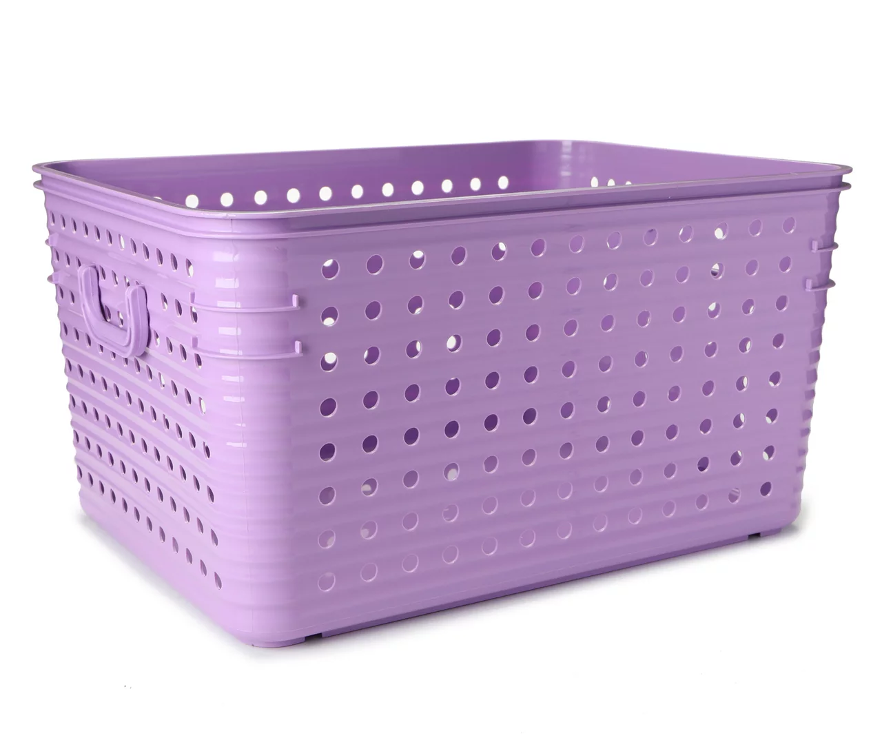 Bright Lilac Dot-Cutout Storage Basket, (22") 1 Bright Lilac Dot-Cutout Storage Basket, (22")