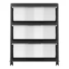 Black 3-Drawer Wide Storage Cart