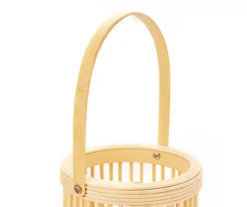 Woven Rattan, Wood & Glass LED Candle Lantern -Cuisinart Store 810609225 A4 1