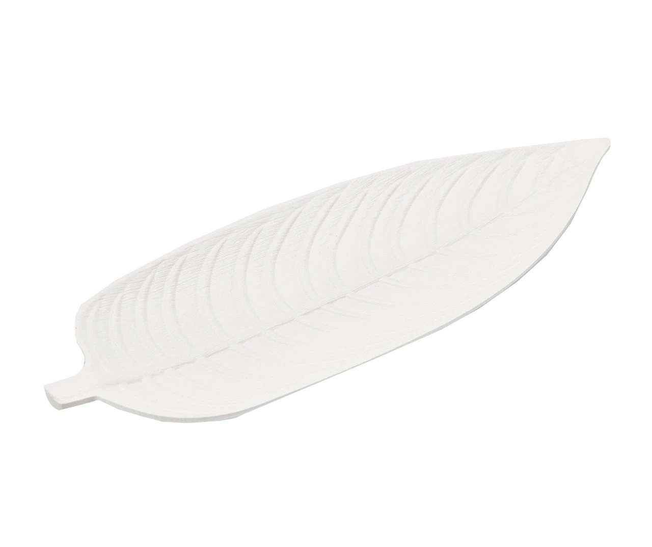 17.7" White Leaf Shape Decorative Tray 1 17.7" White Leaf Shape Decorative Tray