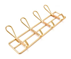 Gold 4-Hook Metal Wall Hanger