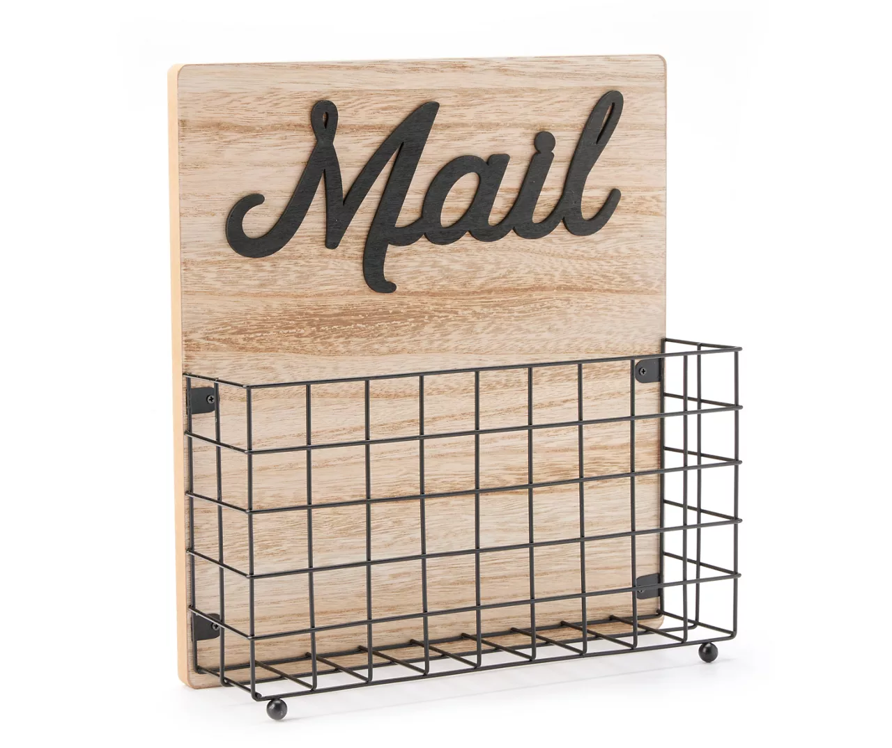 "Mail" Tan & Black Metal Bin Wall Plaque 2 "Mail" Tan & Black Metal Bin Wall Plaque - Image 2