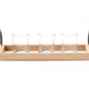 Tray Wood & Metal 3-Tier Votive Candle Holder
