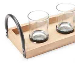 Tray Wood & Metal 3-Tier Votive Candle Holder -Cuisinart Store 810609571 A8 2