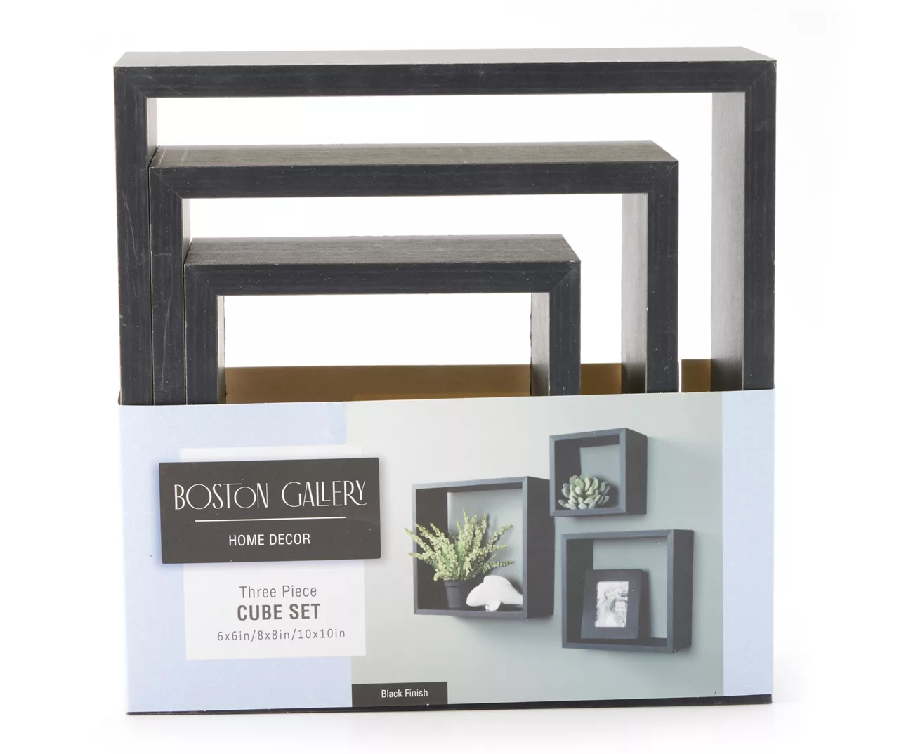 Black Cube 3-Piece Wall Shelf Set 2 Black Cube 3-Piece Wall Shelf Set - Image 2