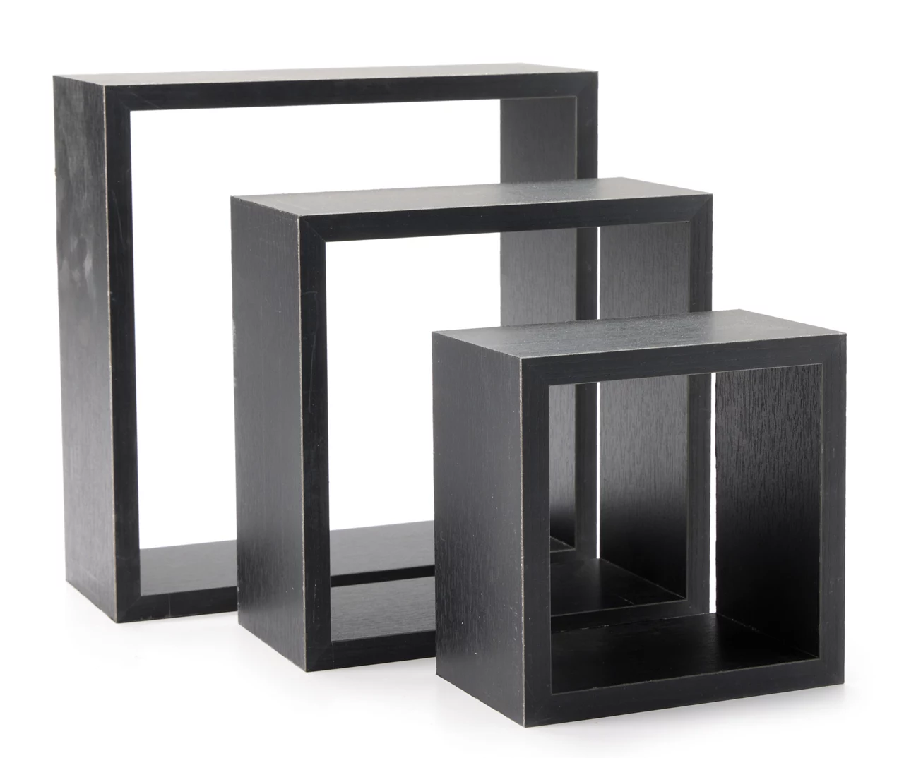 Black Cube 3-Piece Wall Shelf Set 1 Black Cube 3-Piece Wall Shelf Set