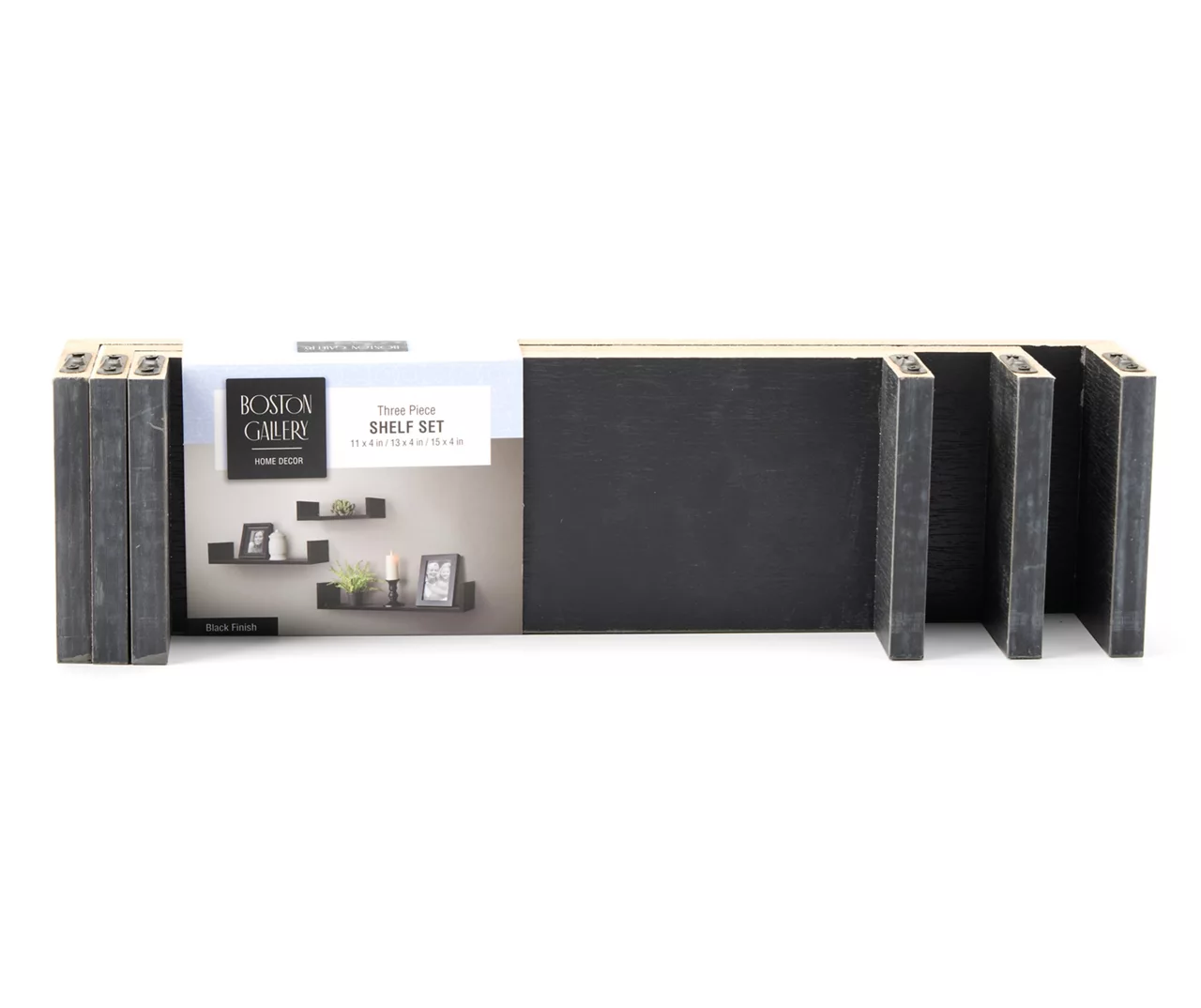 Black U-Shape 3-Piece Wall Shelf Set 1 Black U-Shape 3-Piece Wall Shelf Set