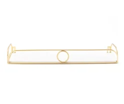 Gold & White Metal Wall Shelf