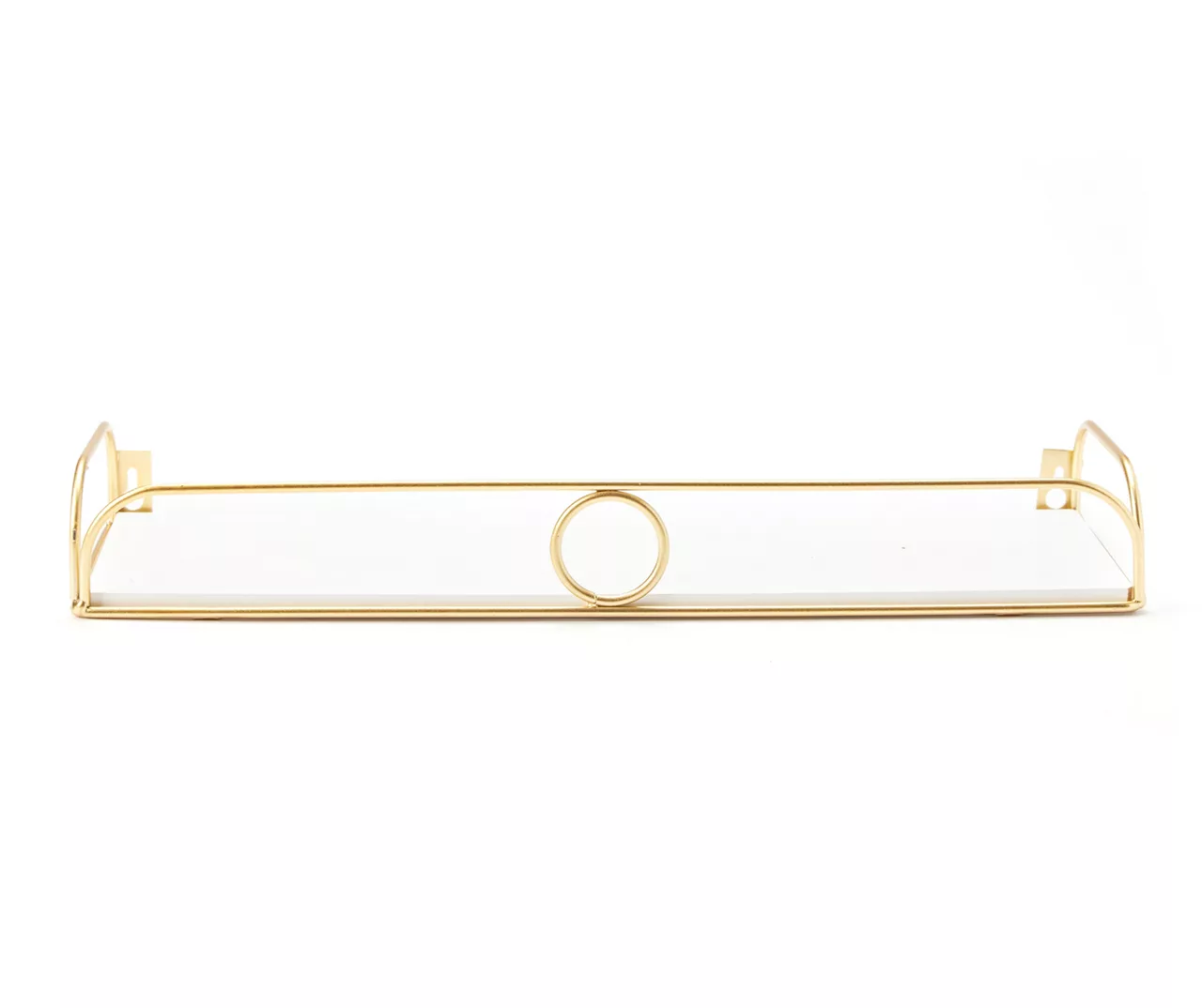 Gold & White Metal Wall Shelf 1 Gold & White Metal Wall Shelf