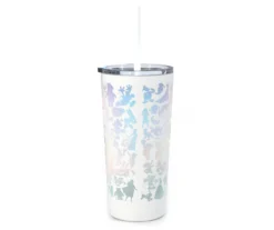Disney Latah White & Iridescent Multi-Character Travel Tumbler, 19.5 Oz.