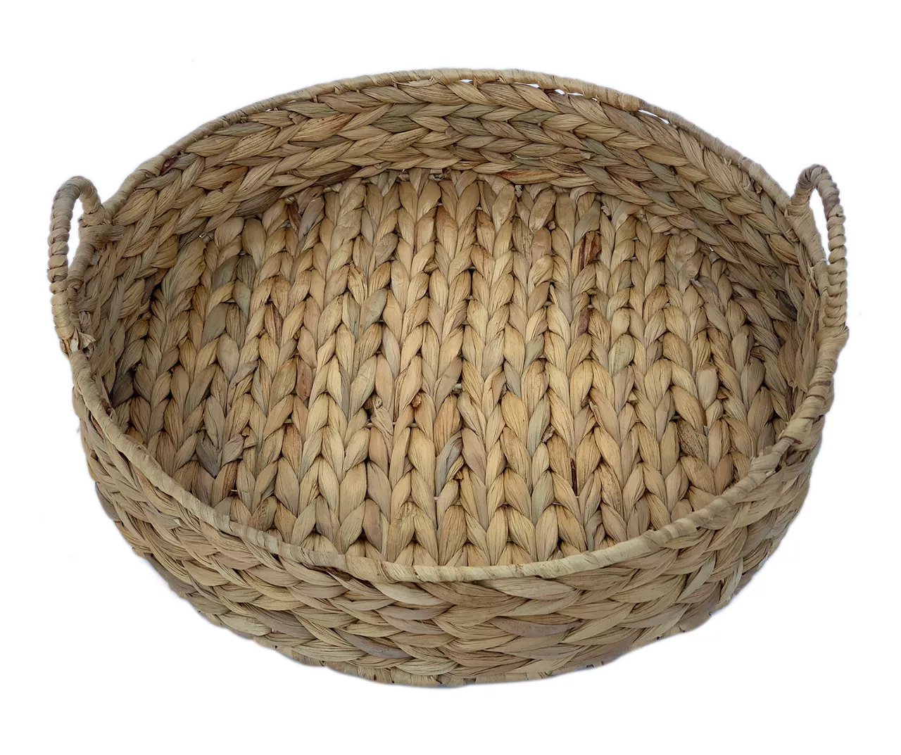 Brown Woven Round Water Hyacinth Decorative Tray, (16") 4 Brown Woven Round Water Hyacinth Decorative Tray, (16") - Image 4