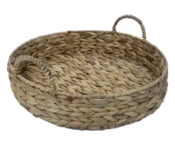 Brown Woven Round Water Hyacinth Decorative Tray, (14") 6 Brown Woven Round Water Hyacinth Decorative Tray, (14") -Cuisinart Store 810612685 A3 3