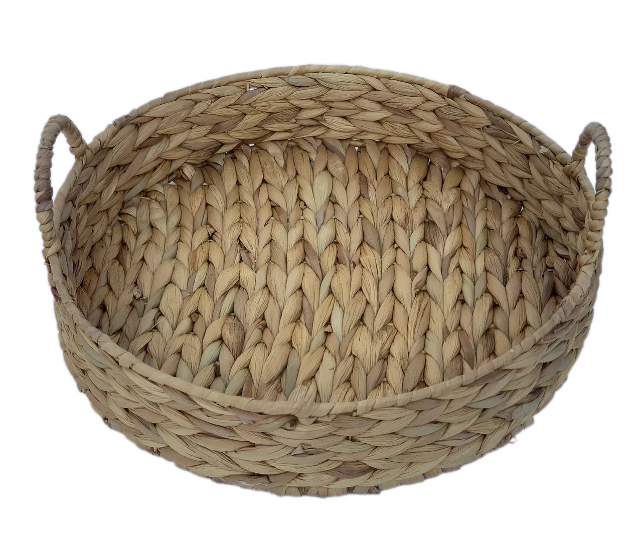Brown Woven Round Water Hyacinth Decorative Tray, (14") 4 Brown Woven Round Water Hyacinth Decorative Tray, (14") - Image 4