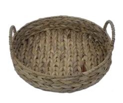 Brown Woven Round Water Hyacinth Decorative Tray, (12") -Cuisinart Store 810612686 A4 4
