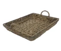 Brown Water Hyacinth Woven Decorative Tray, (16") 6 Brown Water Hyacinth Woven Decorative Tray, (16") -Cuisinart Store 810612687 A3 3